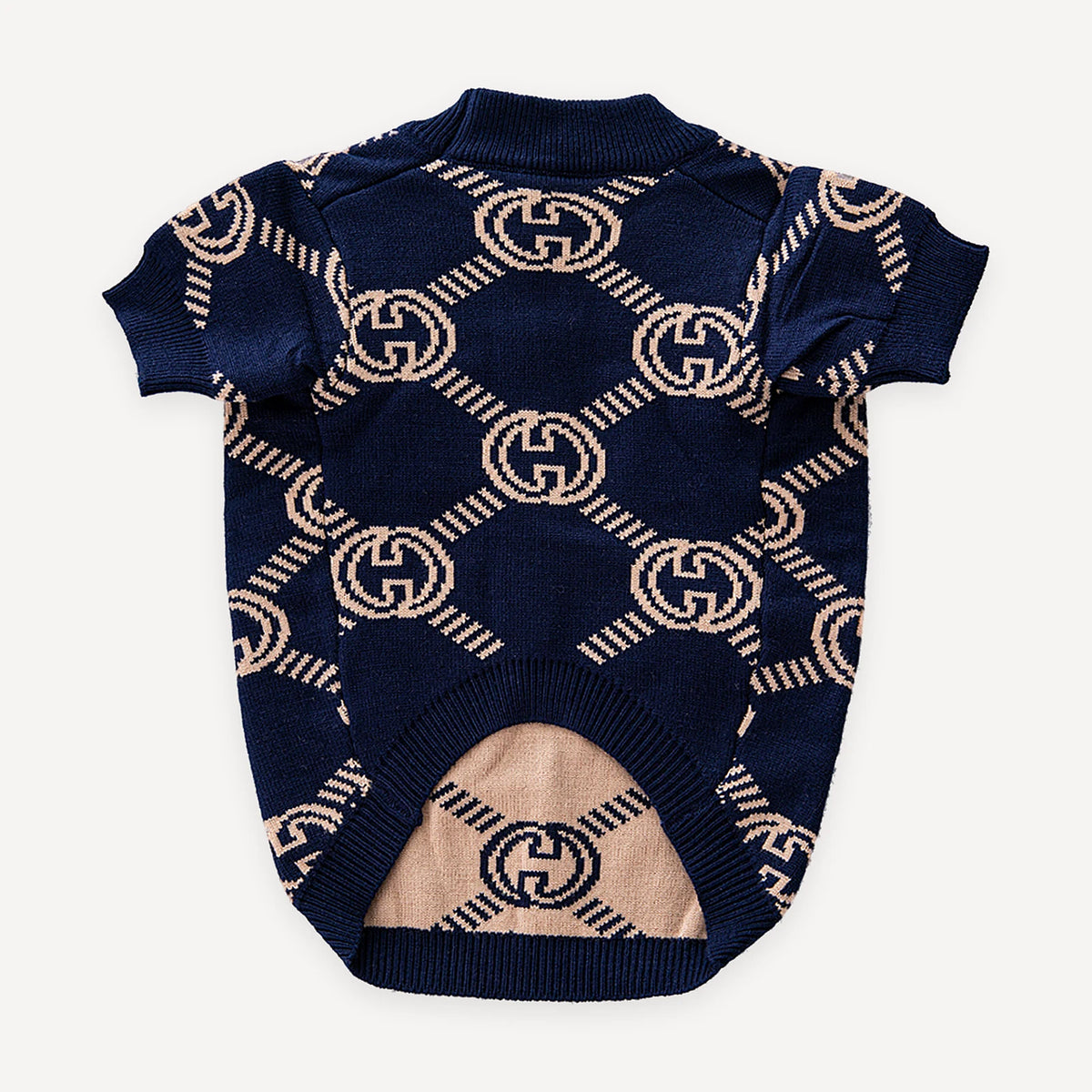 Monogram Contrast Back dog sweater inspired by Gucci view 3