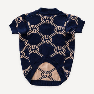 Monogram Contrast Back dog sweater inspired by Gucci view 3