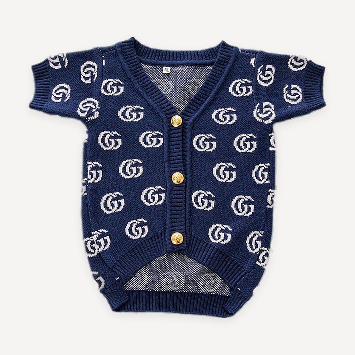 Brown Monogram dog cardigan inspired by Gucci view 5