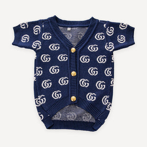 Brown Monogram dog cardigan inspired by Gucci view 2