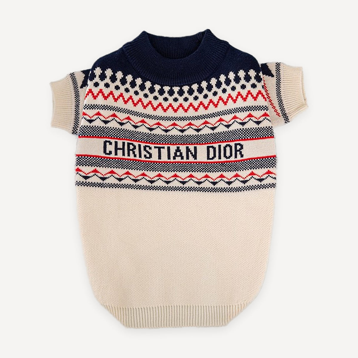 Fair Isle Knit dog sweater inspired by Dior