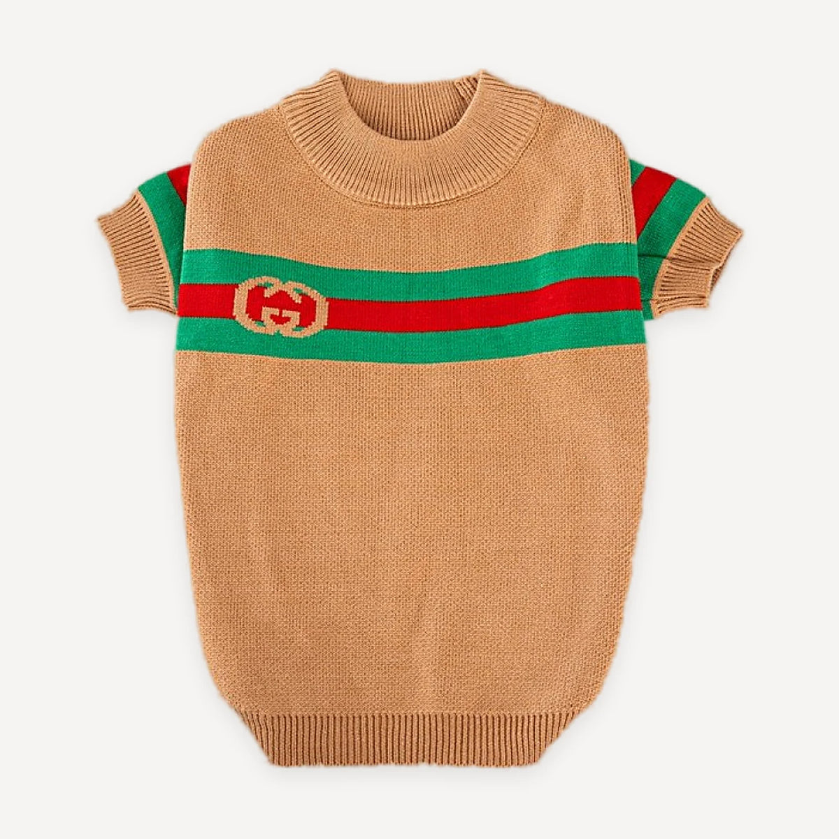 Web Stripe Knit dog sweater inspired by Gucci view 2