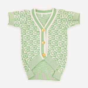 Mint Monogram dog cardigan inspired by Gucci view 2