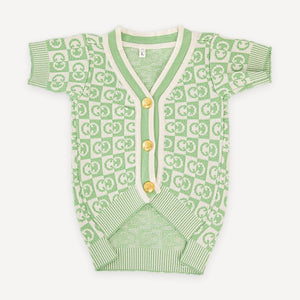 Mint Monogram dog cardigan inspired by Gucci