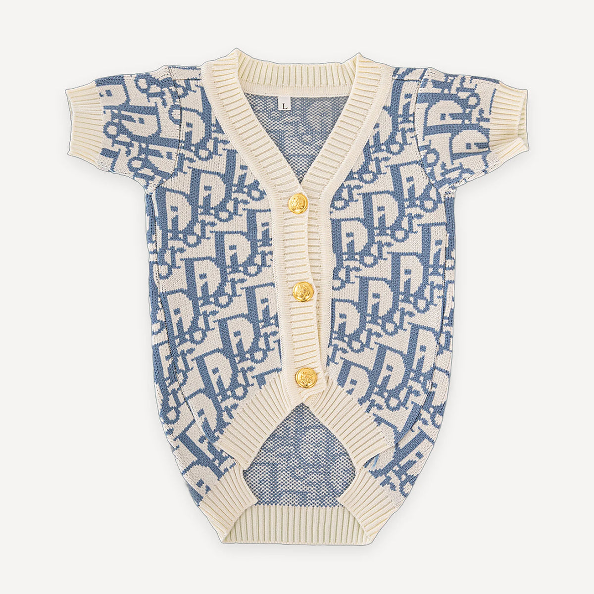 Two-Tone Monogram dog cardigan inspired by Gucci view 3