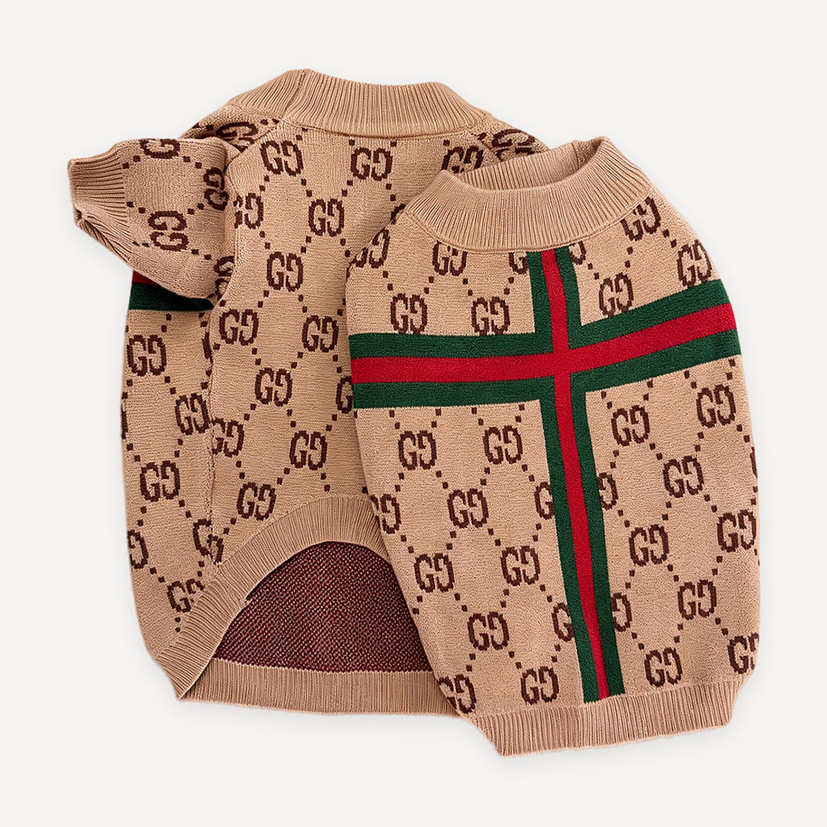 Web Cross Monogram Knit dog sweater inspired by Gucci view 5