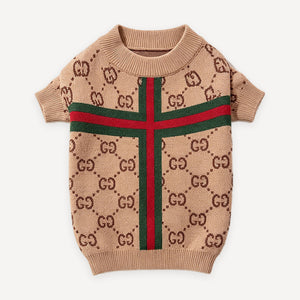 Web Cross Monogram Knit dog sweater inspired by Gucci