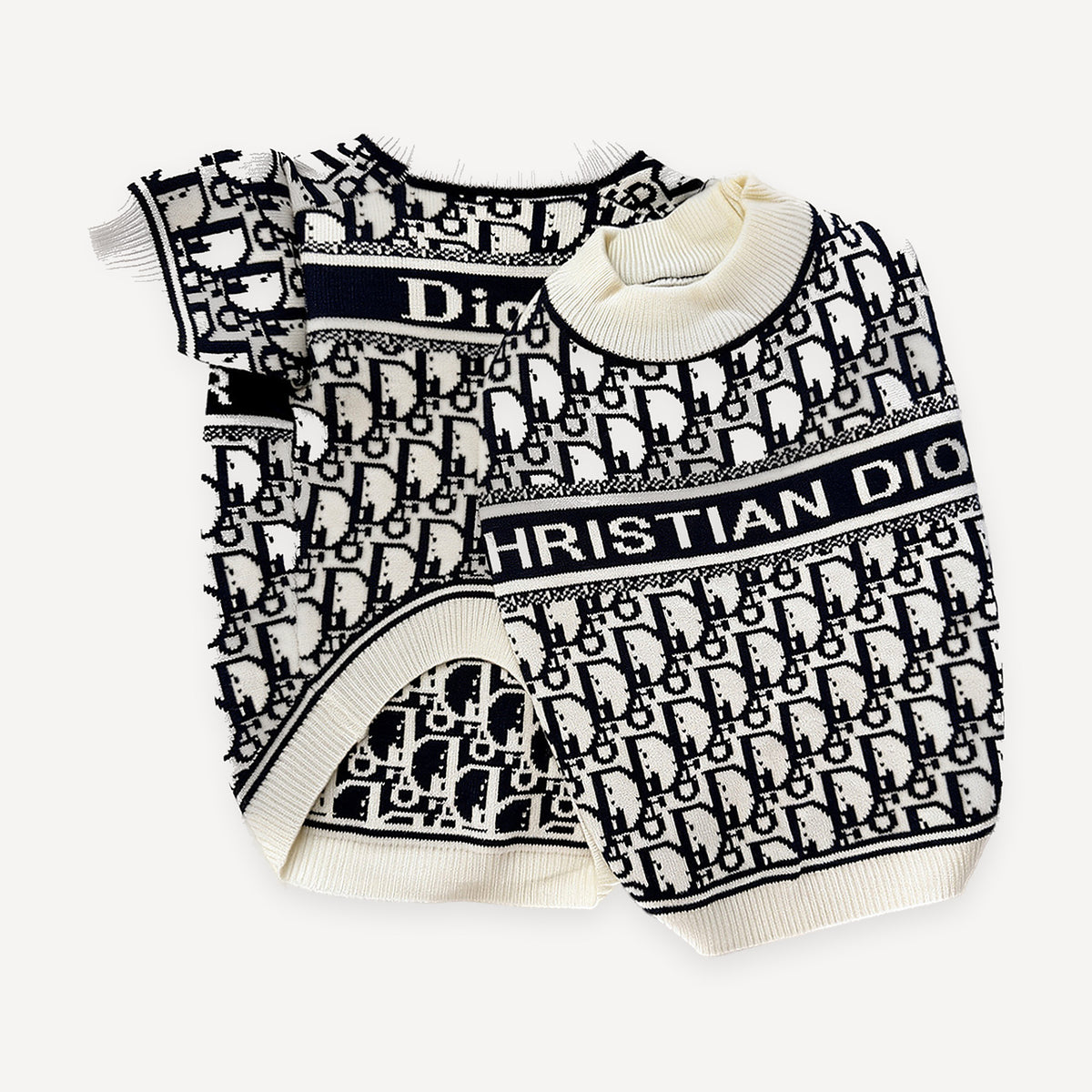 Oblique Knit dog tank inspired by Dior view 4