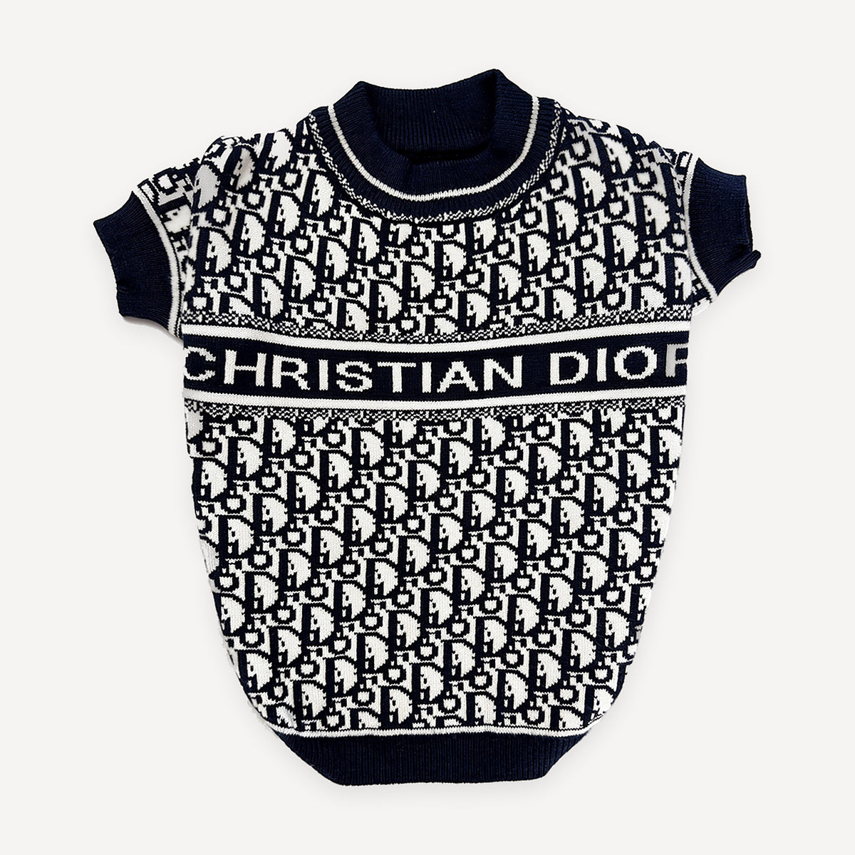 Oblique Lettered Knit dog sweater inspired by Dior