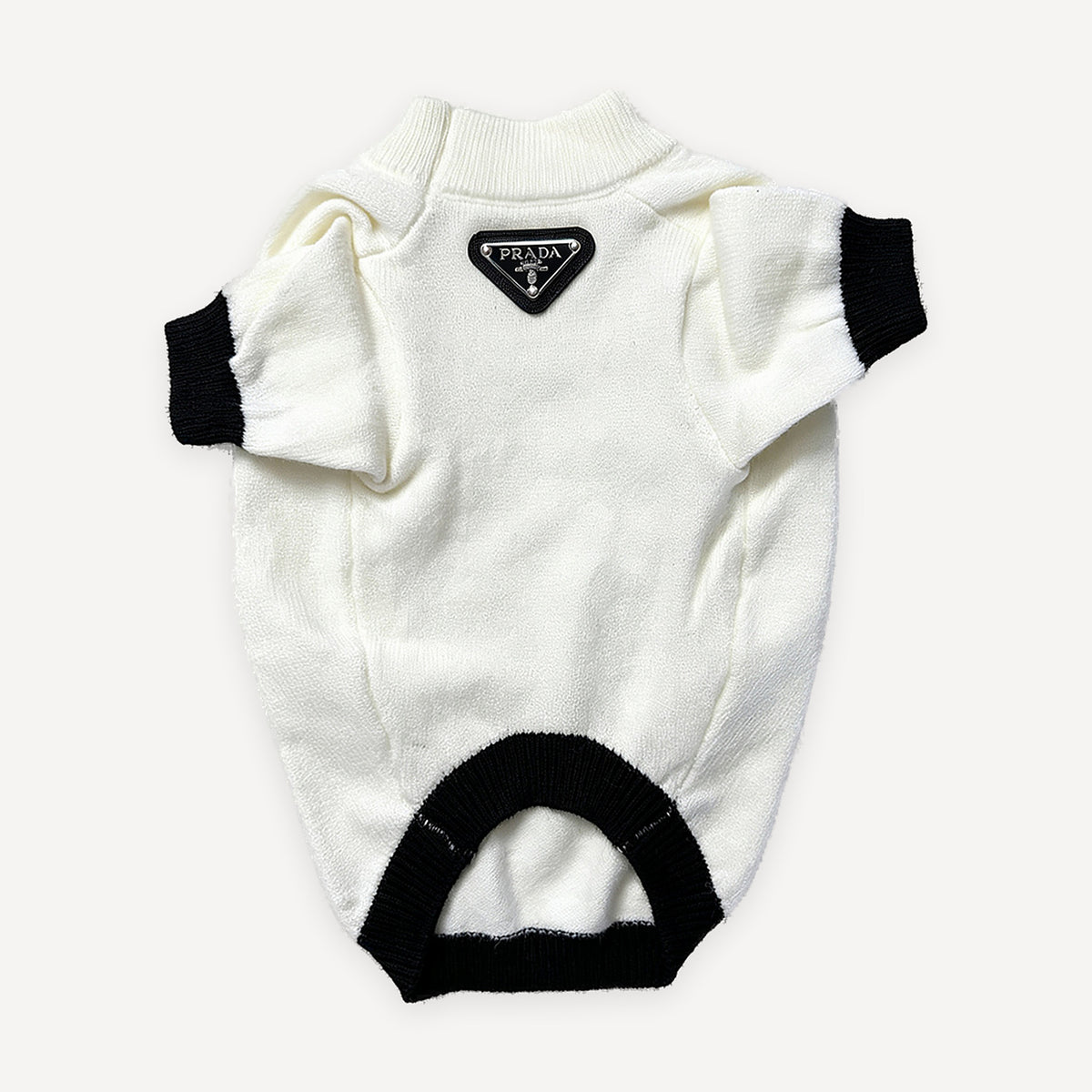 Triangle Badge Knit dog sweater inspired by Prada