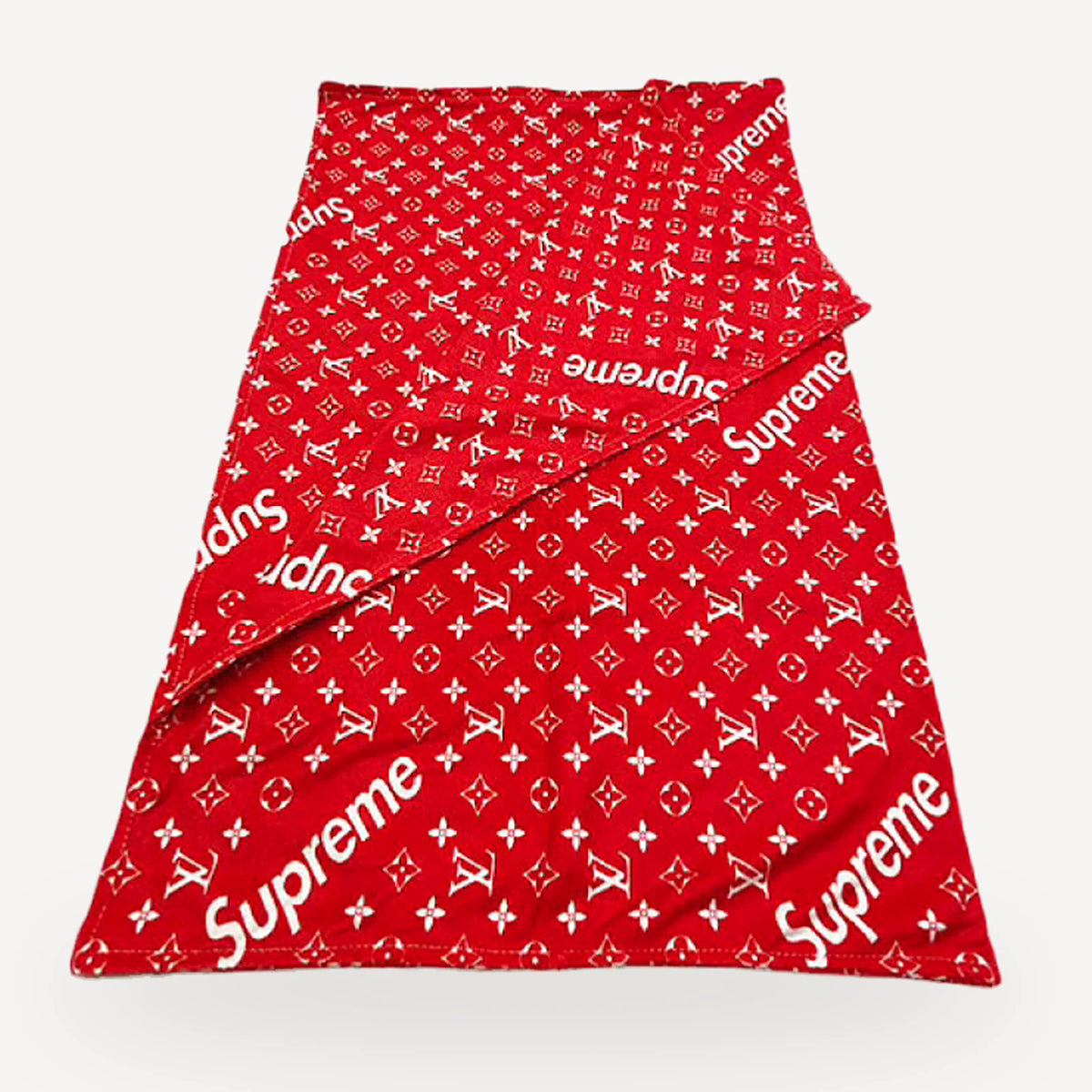 Monogram dog blanket inspired by Supreme x Louis Vuitton