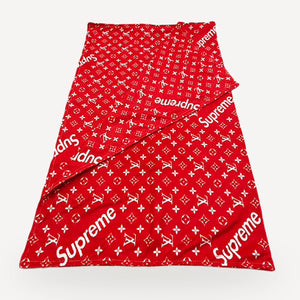 Monogram dog blanket inspired by Supreme x Louis Vuitton