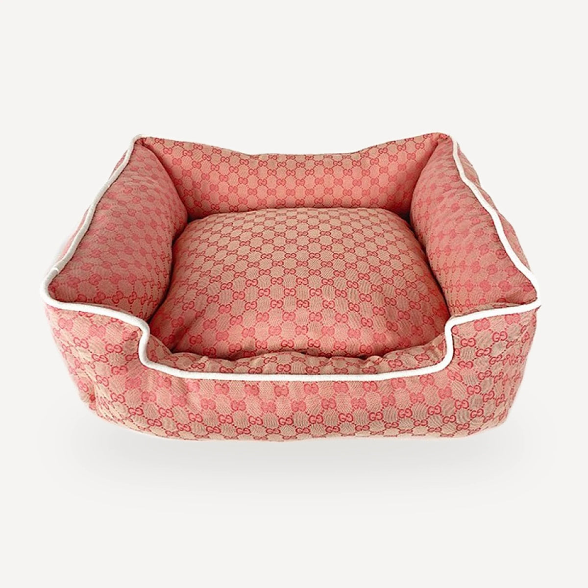 Beige Monogram Dog dog bed view 2