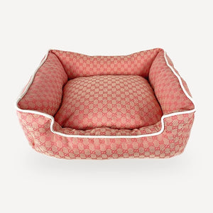 Beige Monogram Dog dog bed view 2