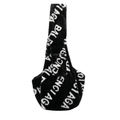 Black designer monogram sling dog carrier Balenciaga style with adjustable strap