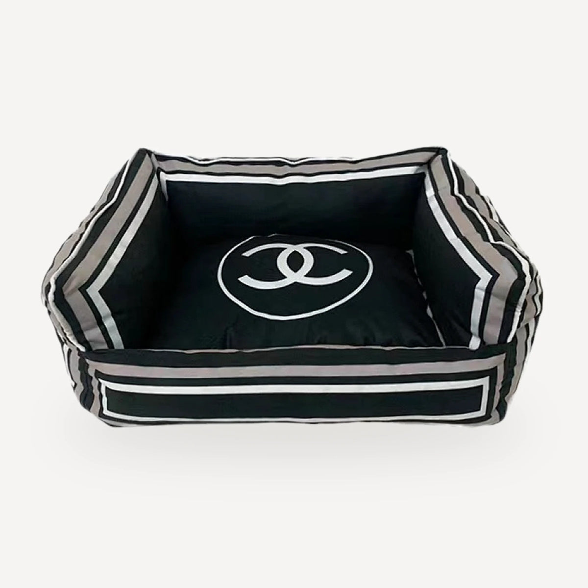 Logo White Dog dog bed inspired by Chanel view 2