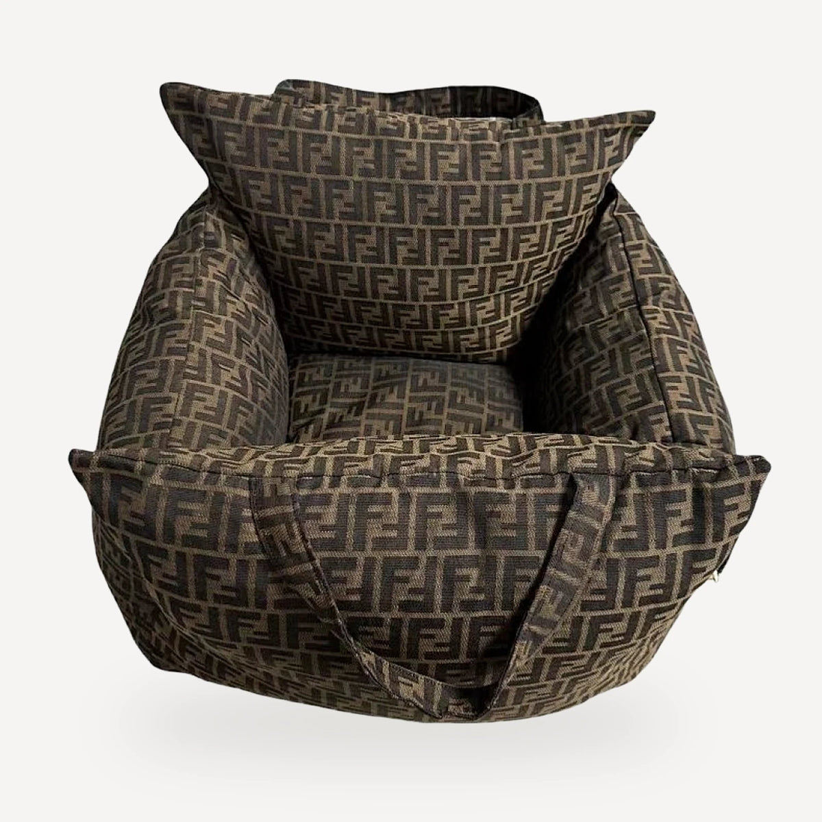 Monogram Square Dog dog bed inspired by Fendi