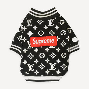 Red Monogram Crew dog sweatshirt inspired by Louis Vuitton view 4
