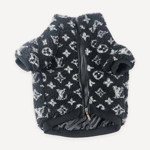 Black Monogram Knit dog sweater inspired by Louis Vuitton view 6