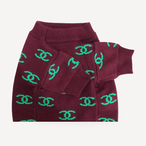 Chewnel Burgundy Logo Sweater product view