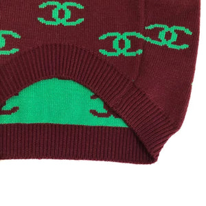 Chewnel Burgundy Logo Sweater detail