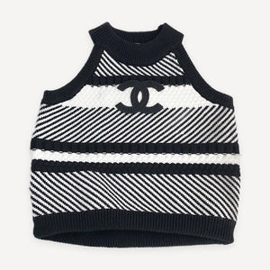 Diagonal Stripe Knit dog sweater inspired by Chanel view 2