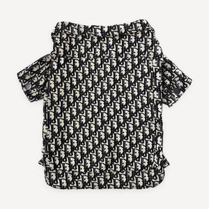 Oblique Print dog shirt inspired by Dior view 6