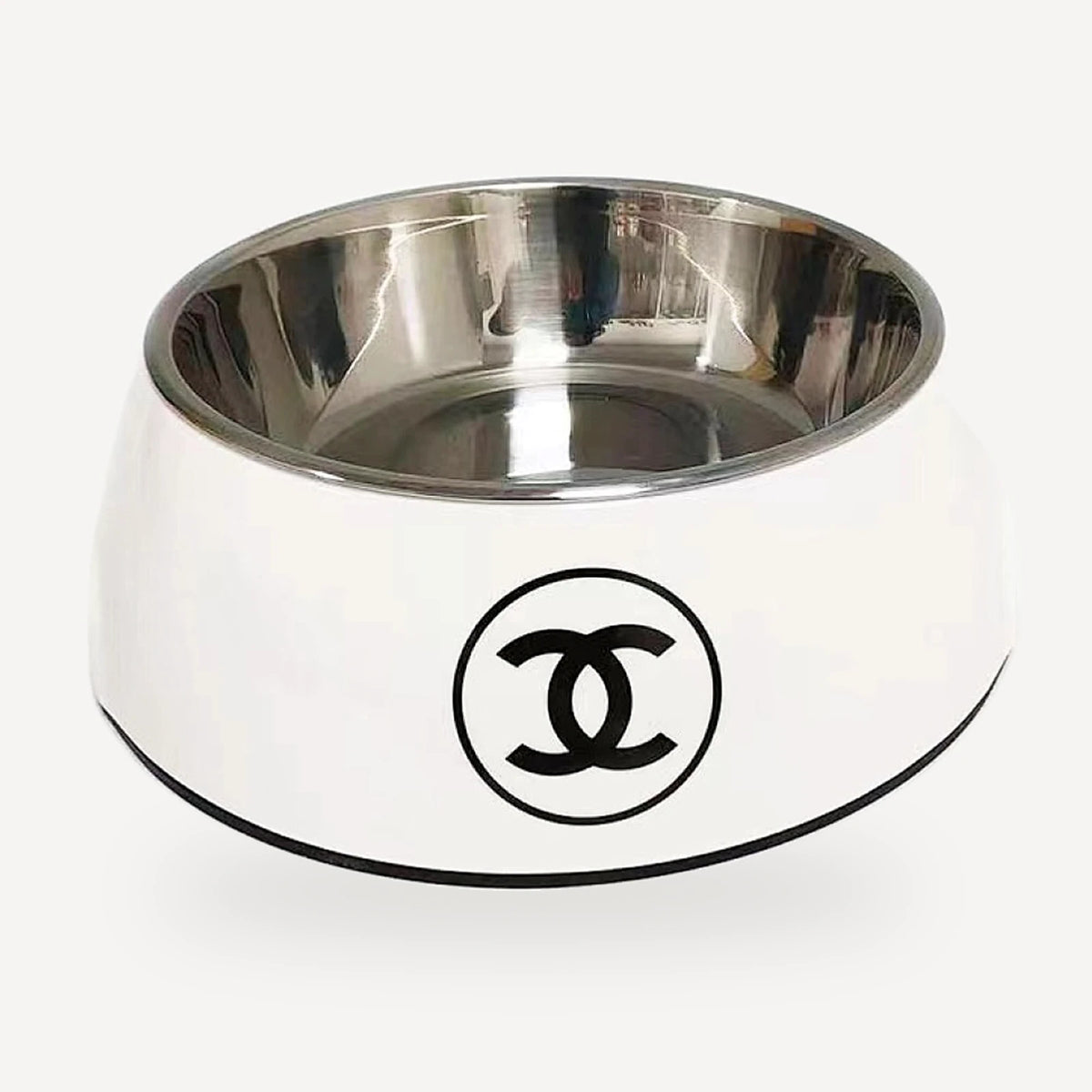 Logo Ceramic Dog dog bowl inspired by Chanel