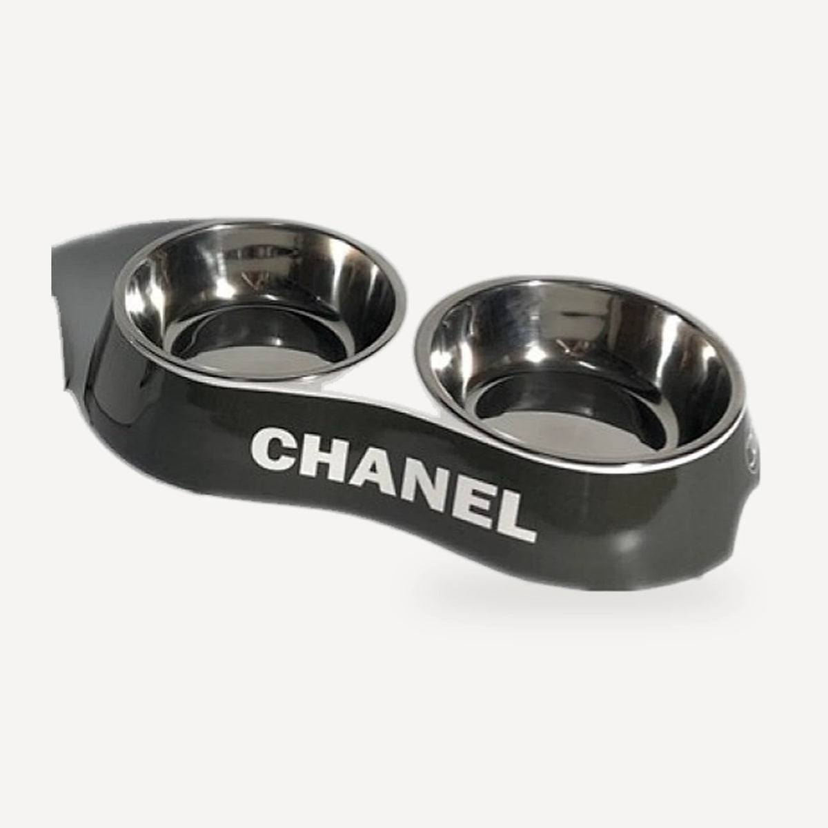 Logo Double Dog dog bowl inspired by Chanel view 2