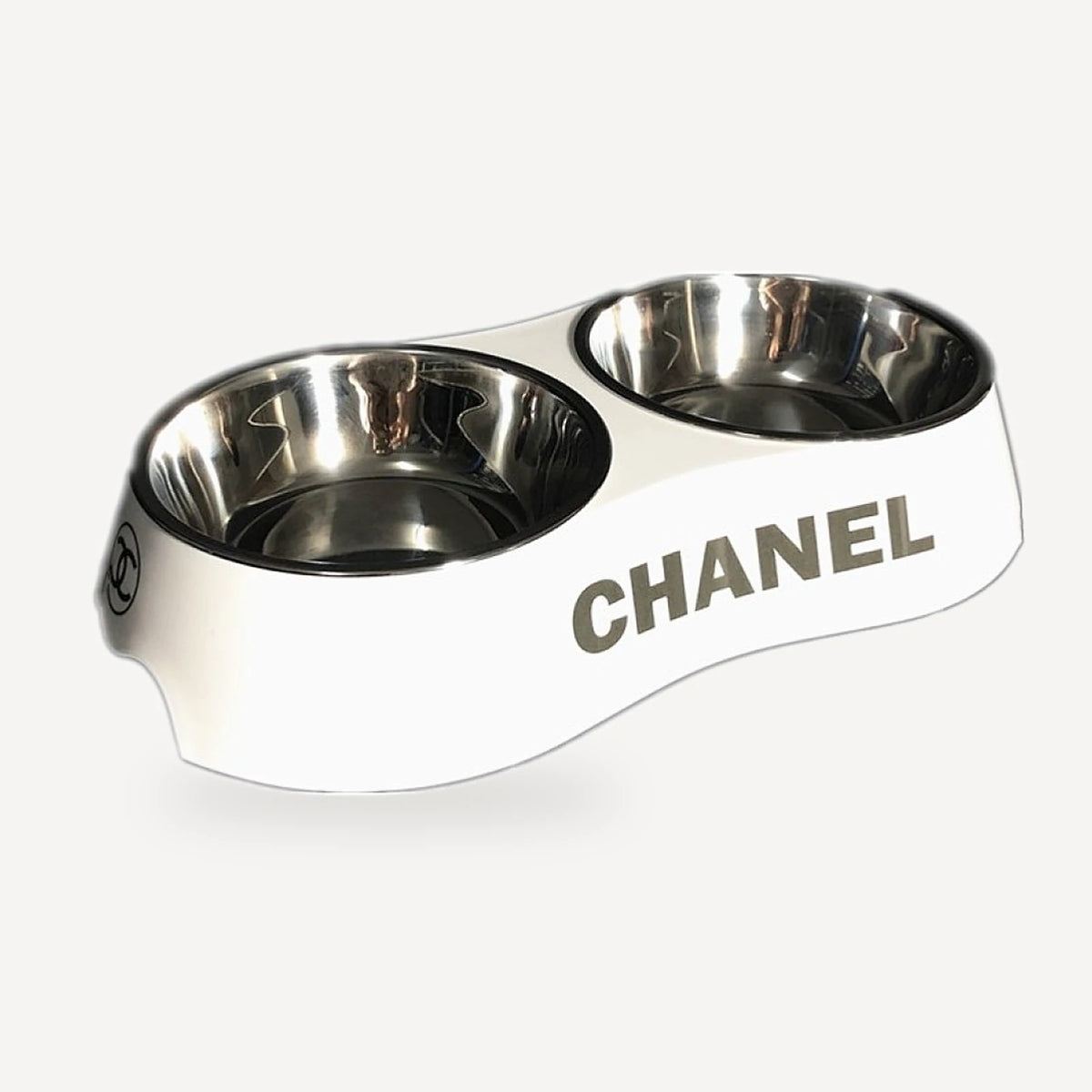 Logo Double Dog dog bowl inspired by Chanel