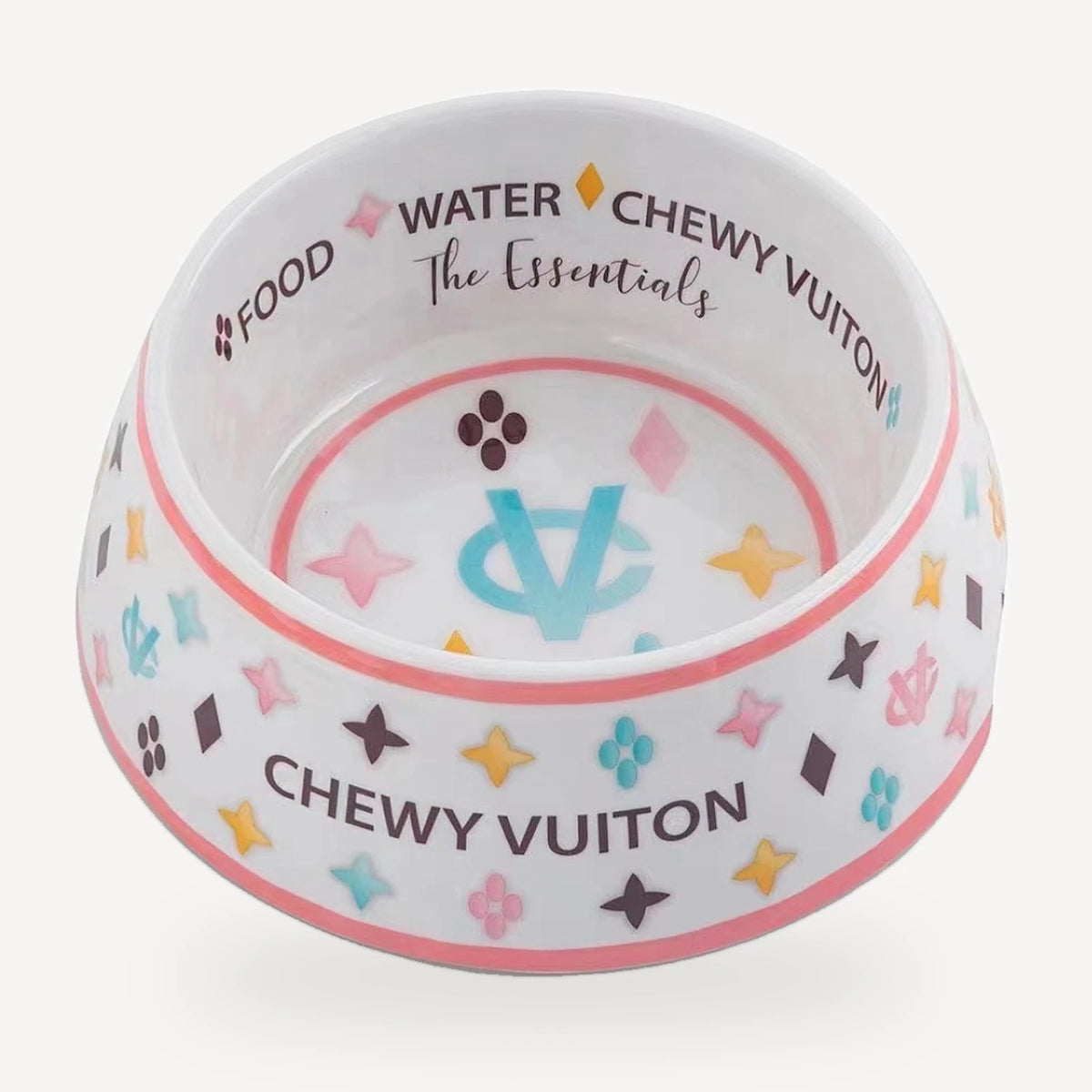 Monogram Ceramic dog bowl inspired by Louis Vuitton