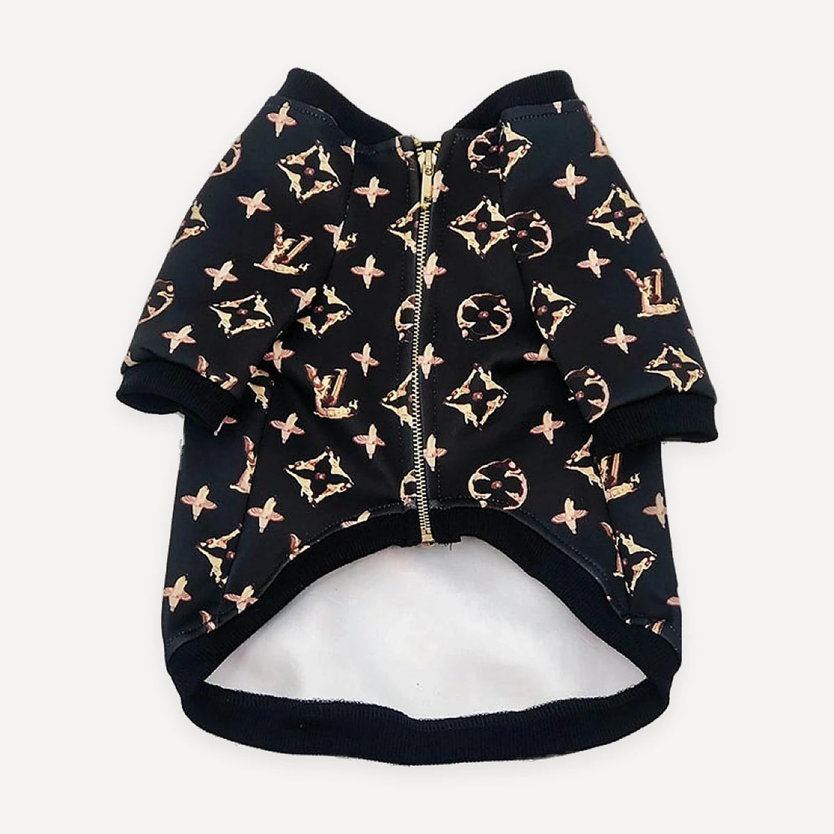 Gold Monogram Padded dog jacket inspired by Louis Vuitton view 6