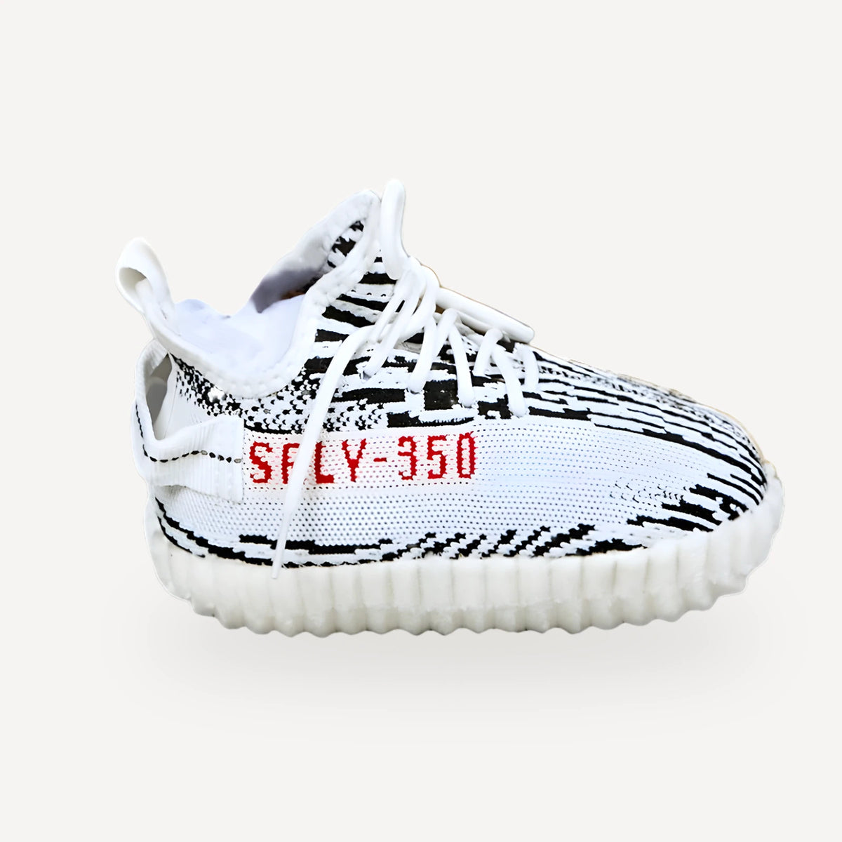 Zebra Stripe Plush dog toy inspired by Adidas view 2