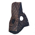 Brown and tan FF monogram quilted dog vest with snap closures inspired by Fendi