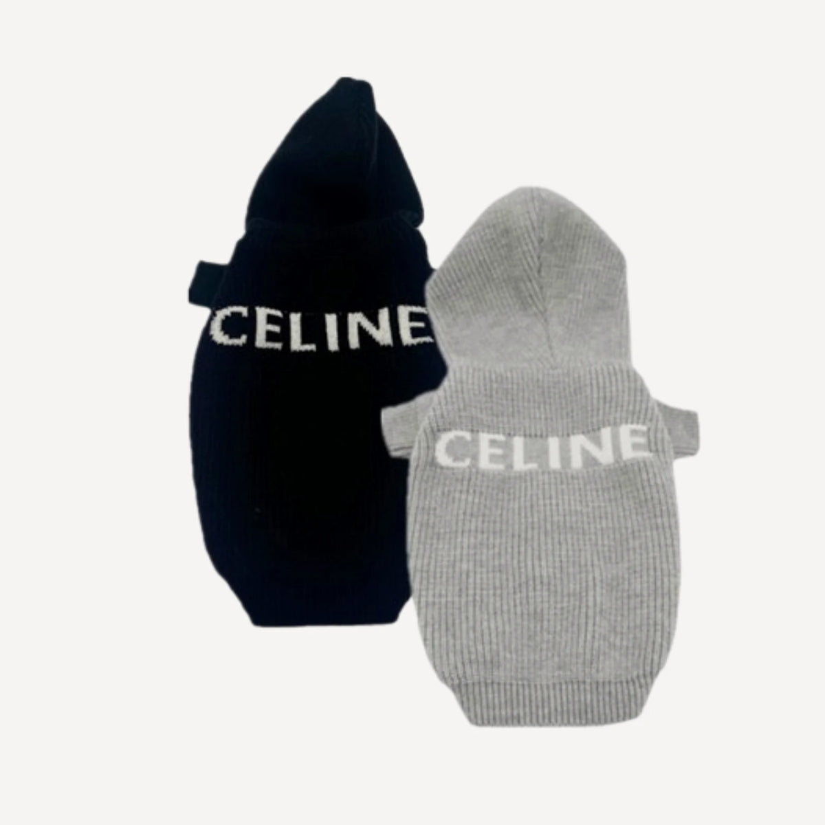 Wool dog hoodie inspired by Celine