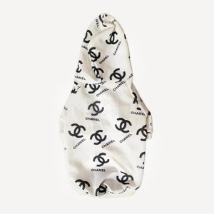 All Over Logo dog hoodie inspired by Chanel
