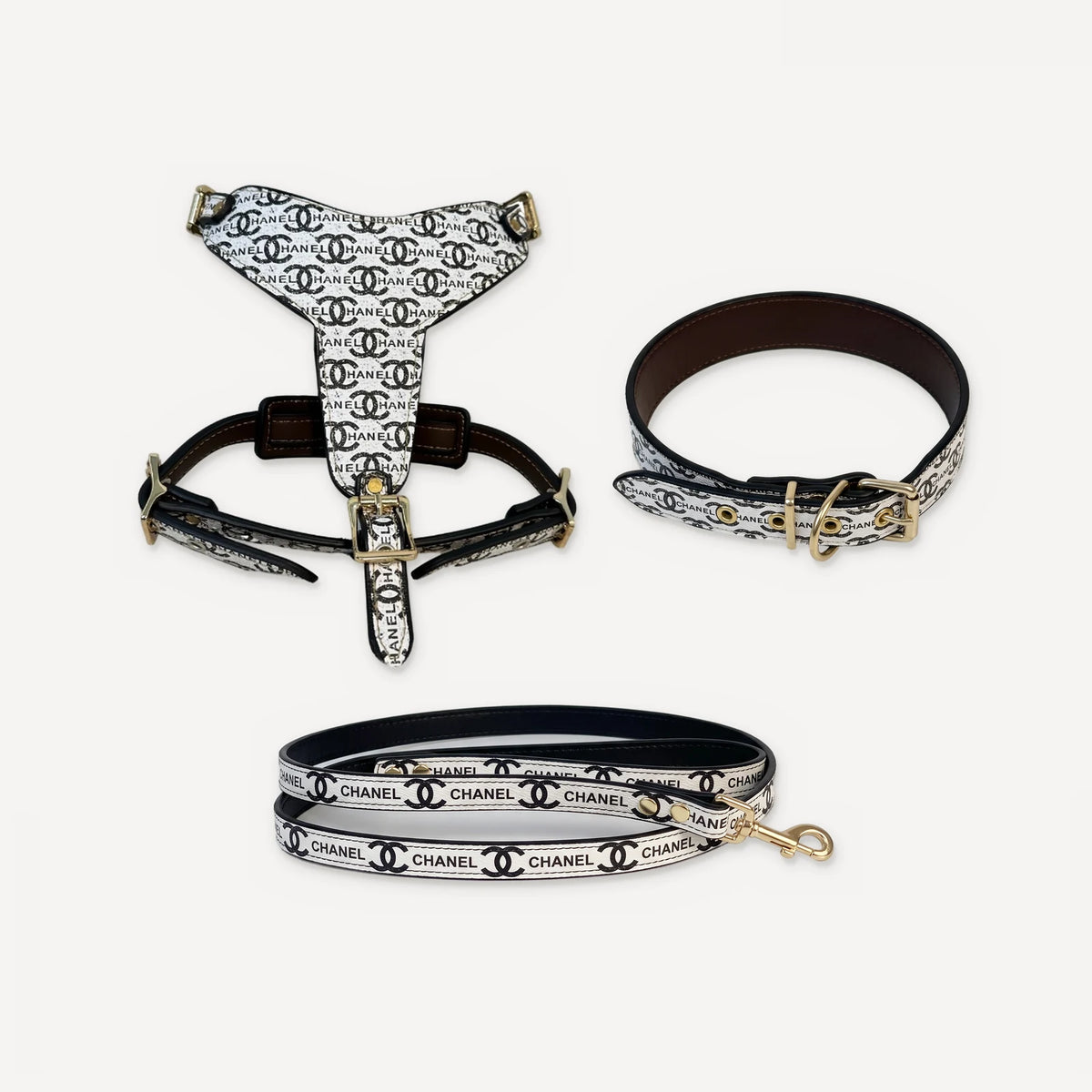 Logo Leather Walking dog set inspired by Chanel view 10