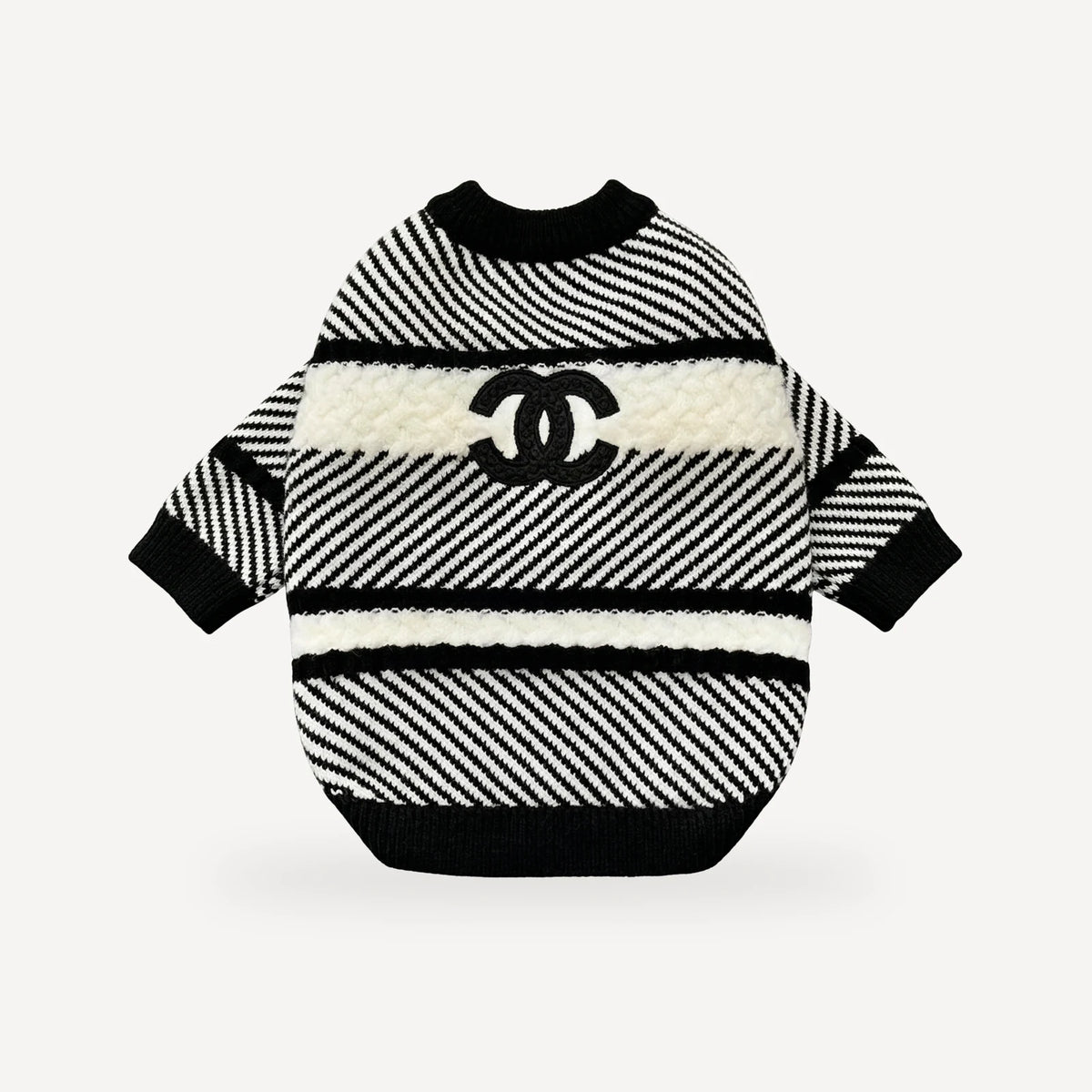 Logo Stripe dog sweater inspired by Chanel view 7