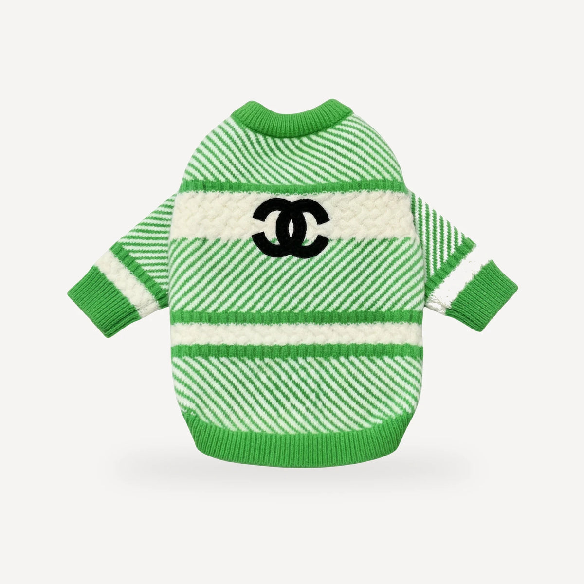 Logo Stripe dog sweater inspired by Chanel view 8