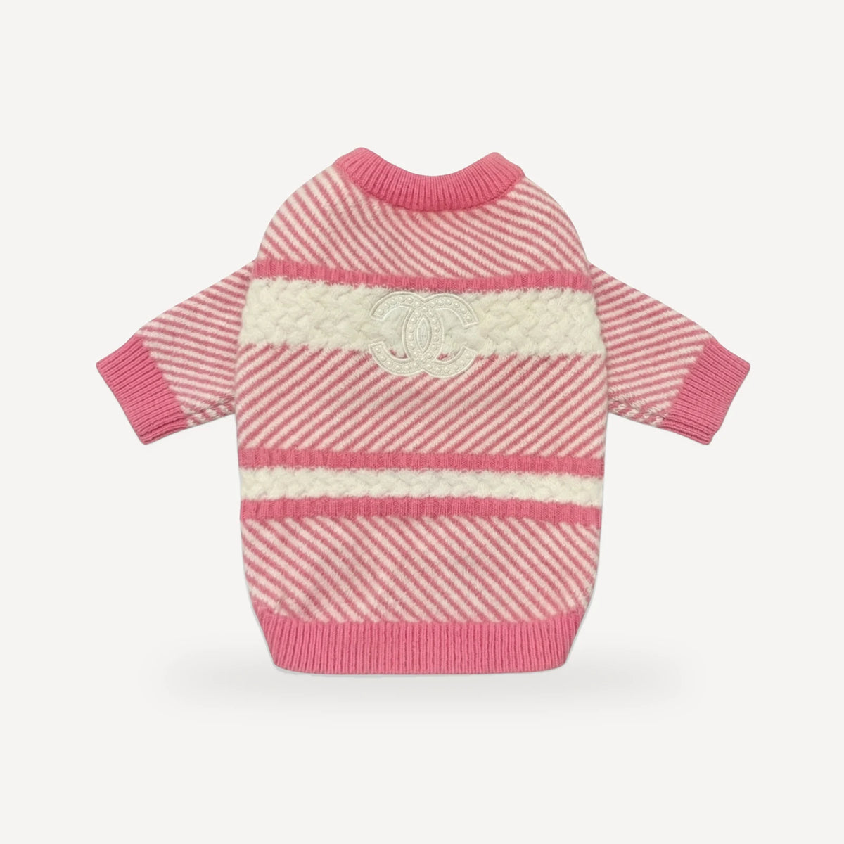 Logo Stripe dog sweater inspired by Chanel view 9