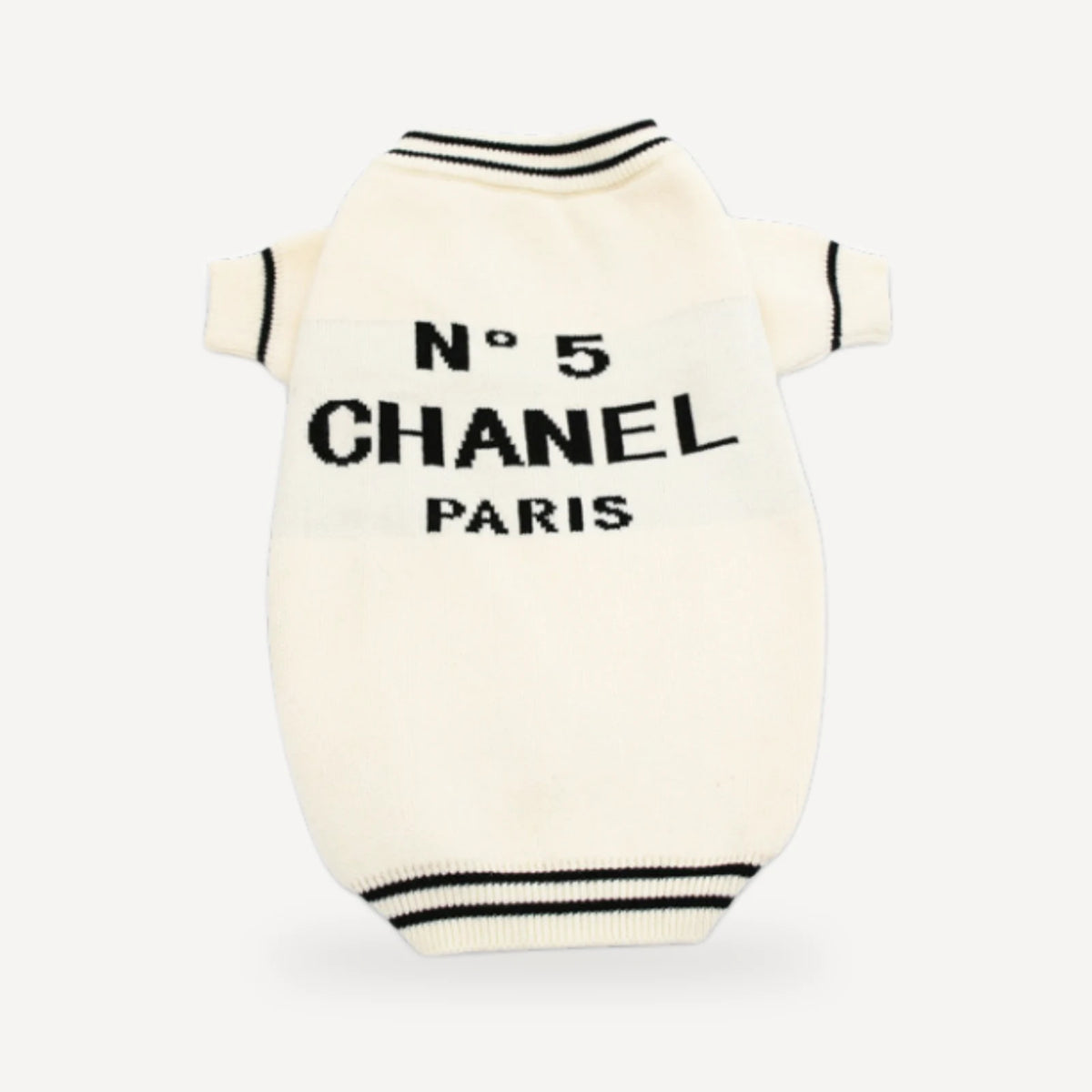 No. 5 Knit dog sweater inspired by Chanel view 5