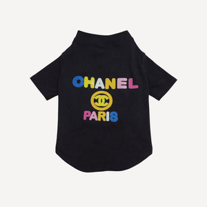 Paris dog tee inspired by Chanel
