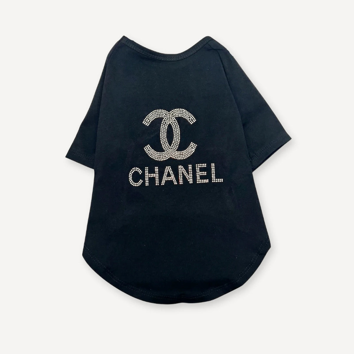 Rhinestone Logo dog tee inspired by Chanel view 5