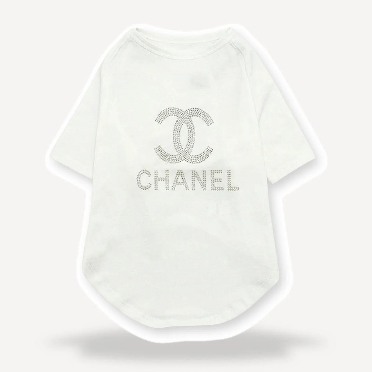 Rhinestone Logo dog tee inspired by Chanel view 7