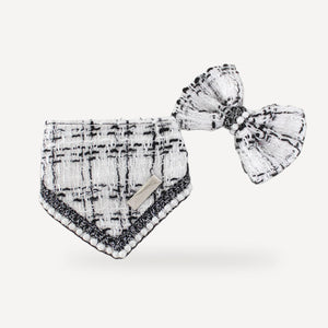 Tweed Bandana & Bow dog set inspired by Chanel view 9
