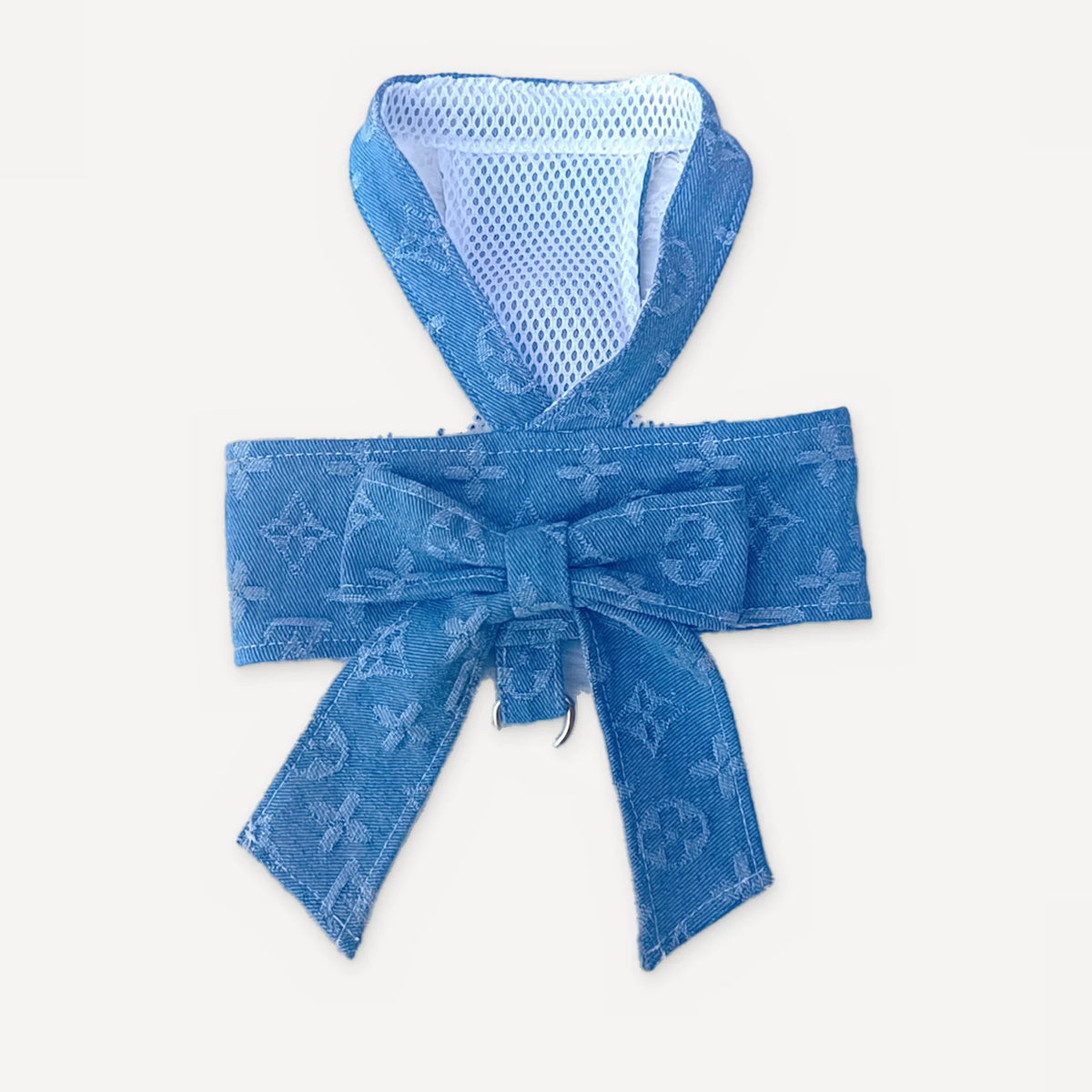 Bow dog harness inspired by Louis Vuitton view 2