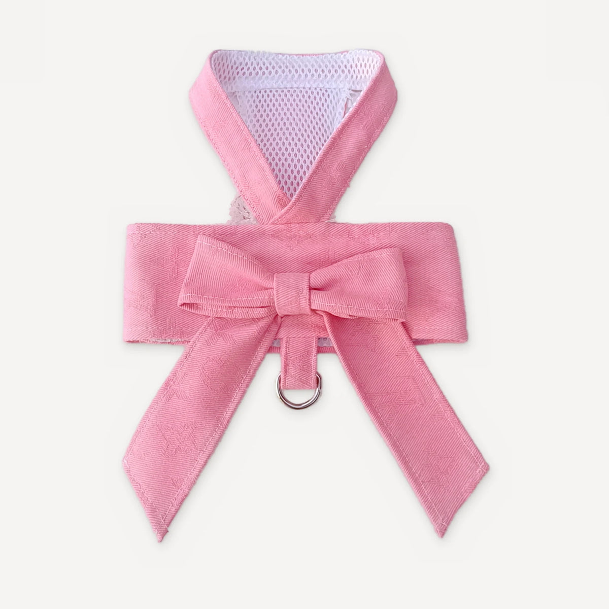 Bow dog harness inspired by Louis Vuitton