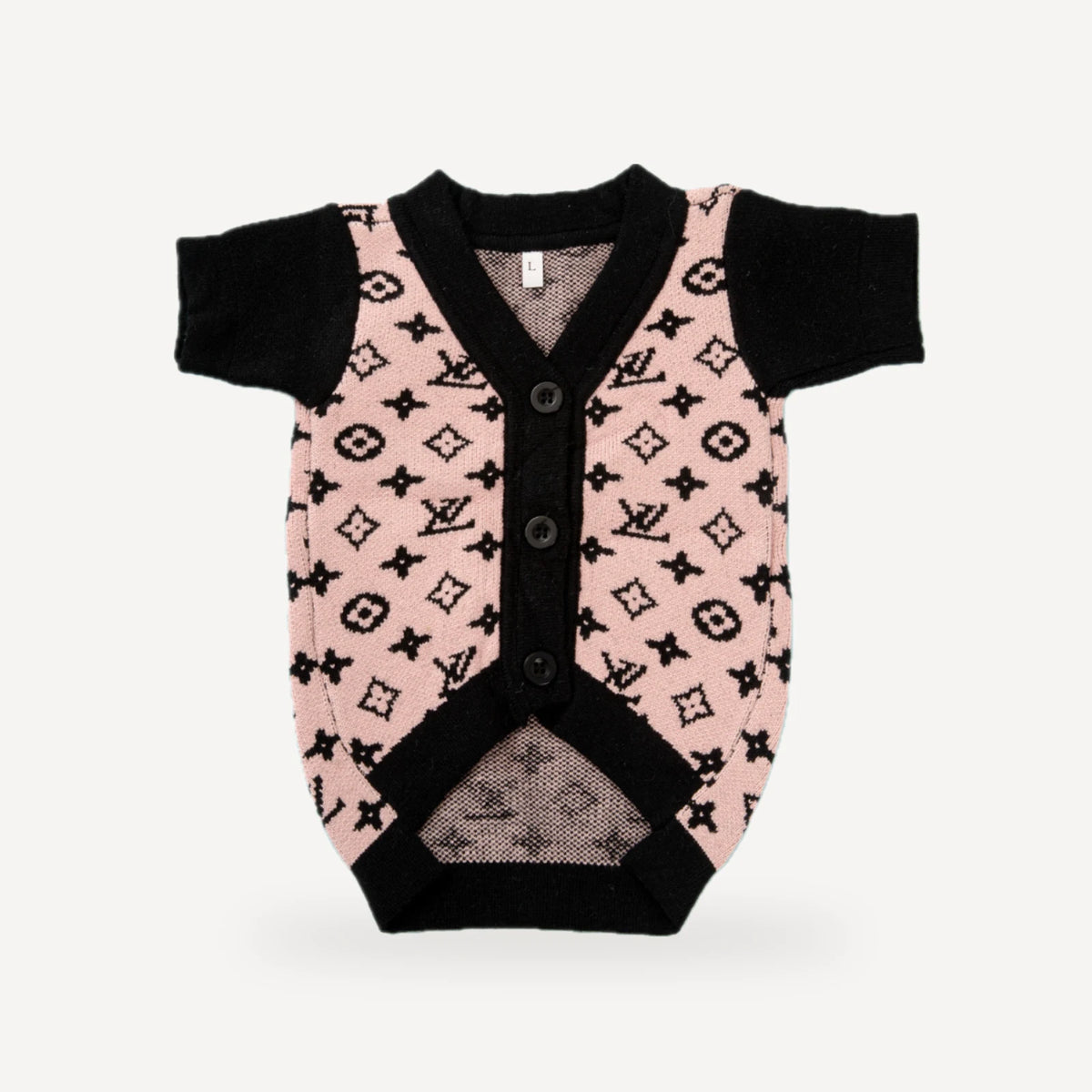 Button dog cardigan inspired by Louis Vuitton view 3