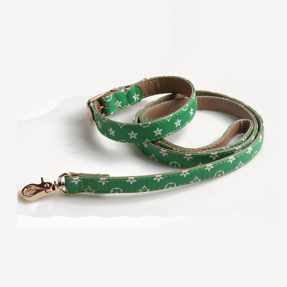 Collar & Leash dog set inspired by Louis Vuitton view 2
