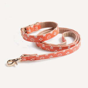 Collar & Leash dog set inspired by Louis Vuitton view 3
